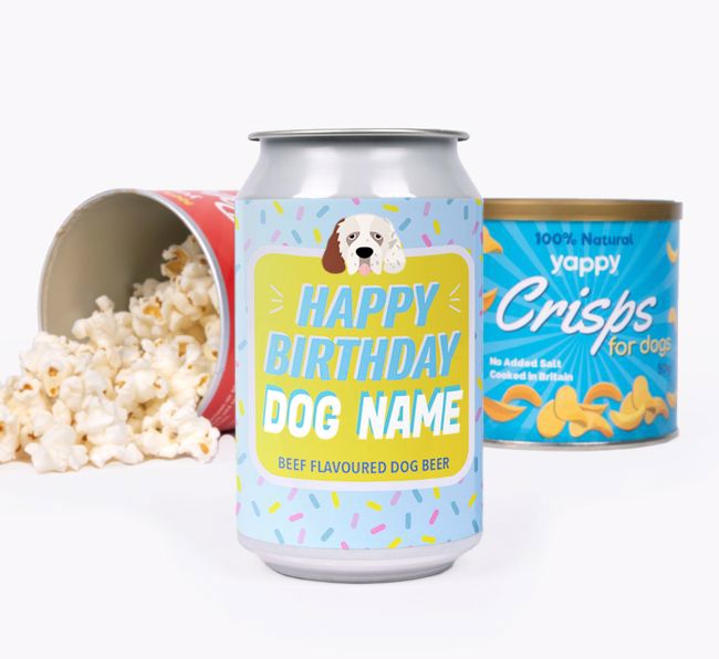 'Happy Birthday Sprinkles' - Personalised {breedFullName} Beer Bundle